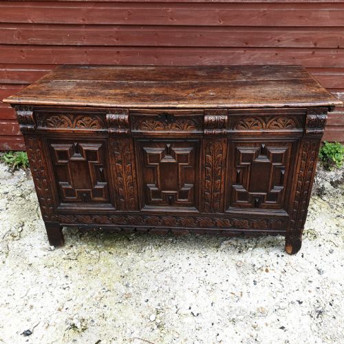 17th Century Elm Coffer Chest