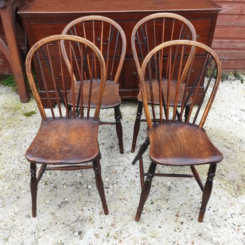 Set of 4 19th Century West Country Windsor Chairs