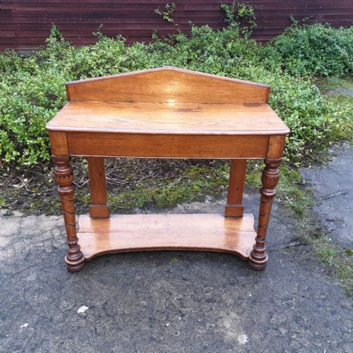 Victorian  Golden Oak Hall Table with End Drawer.