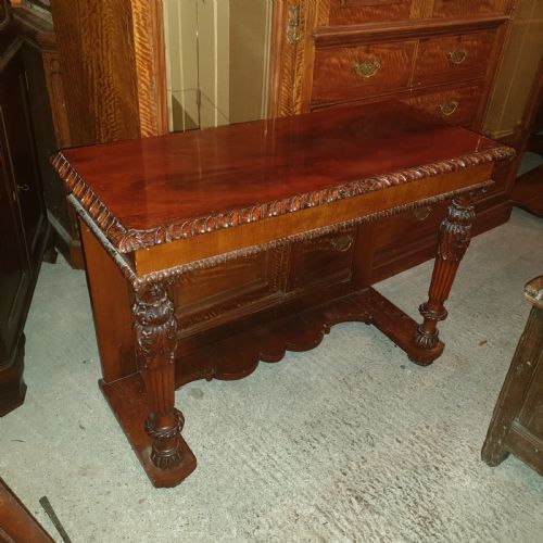 19th Century Mahogany Carved Hall Table.