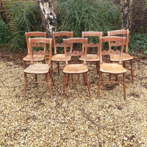 Set of 7 Farmhouse Windsor Kitchen Single Chairs.