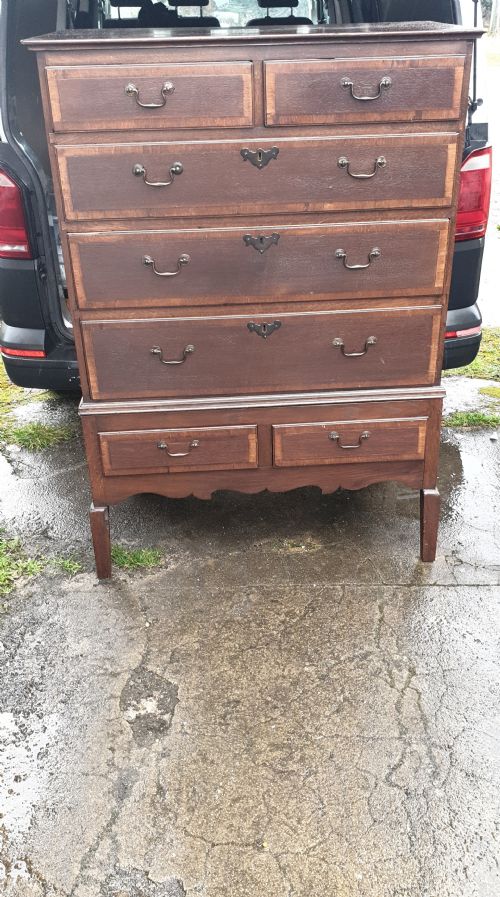 Antique Oak Chest on Stand.