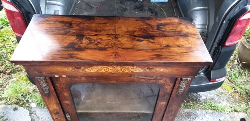 VICTORIAN INLAID WALNUT PIER CABINET - ADDITIONAL PHOTO 1