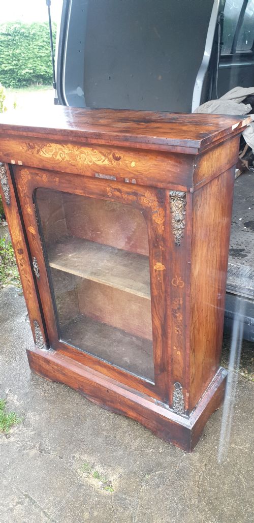 VICTORIAN INLAID WALNUT PIER CABINET - ADDITIONAL PHOTO 4
