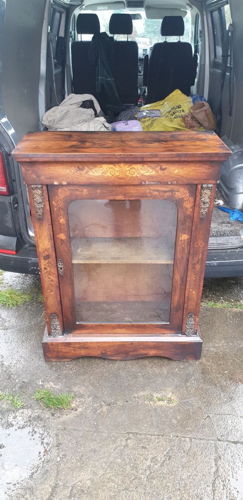 VICTORIAN INLAID WALNUT PIER CABINET - ADDITIONAL PHOTO 5