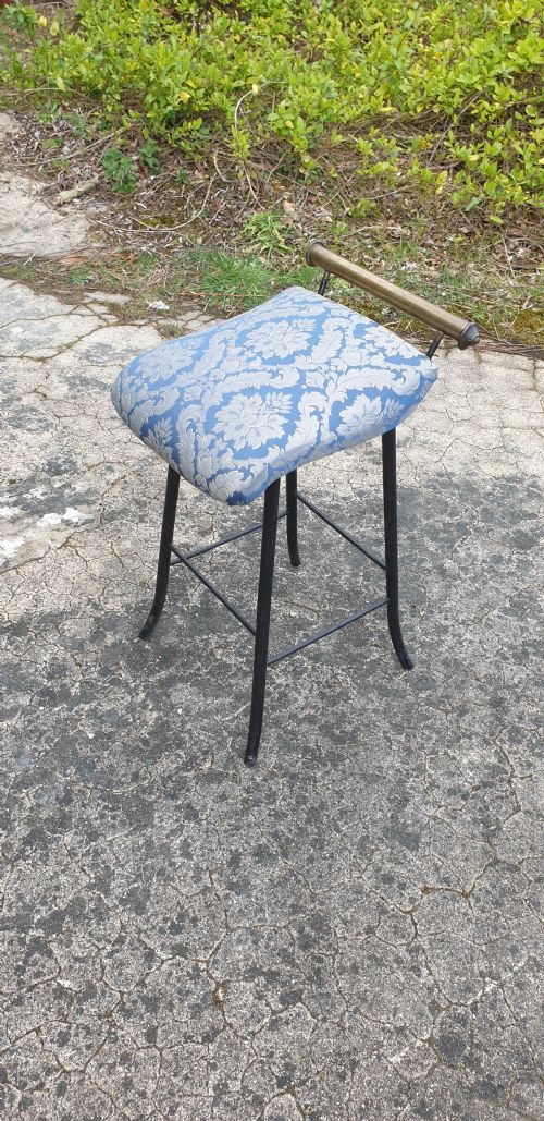 Victorian Brass and Steel Music Stool.