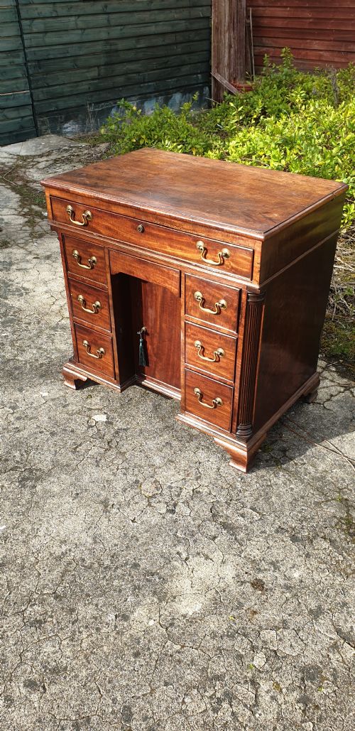 Small 19th Century Mahogany Kneehole Writing Desk.