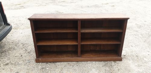 Edwardian Oak Open Front Bookcase.