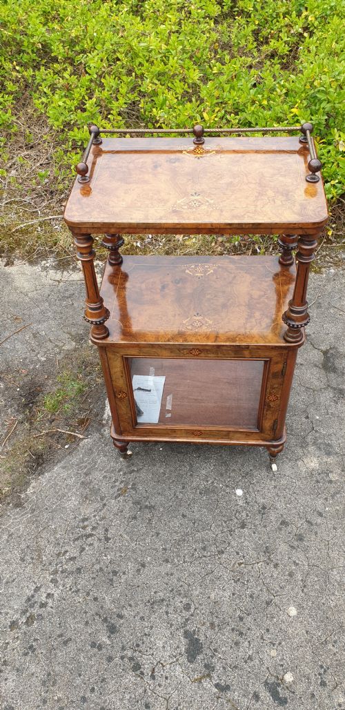 Victorian Inlaid Walnut Side Cabinet
