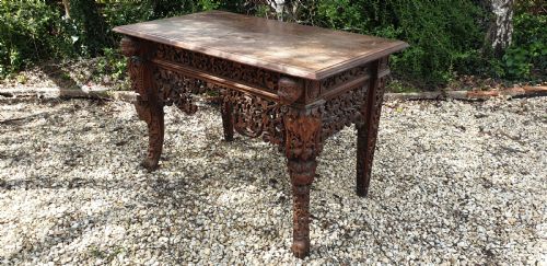 Carved Anglo Indian/burmese Side Table
