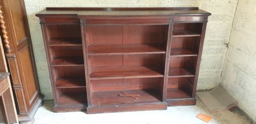 Late Victorian Mahogany Open Front Bookcase.