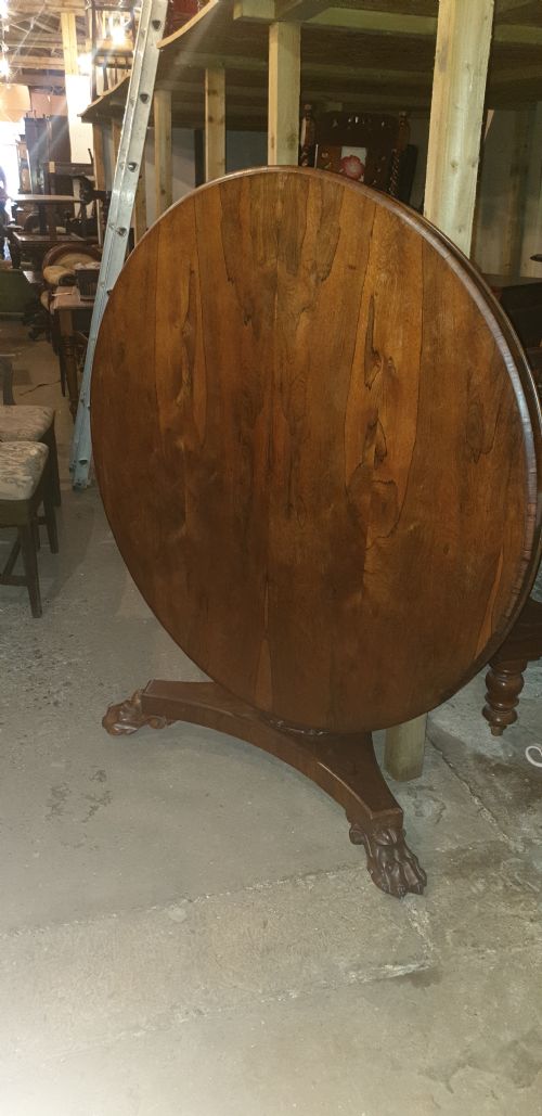 Early Victorian Rosewood Tip Top Pedestal Table.