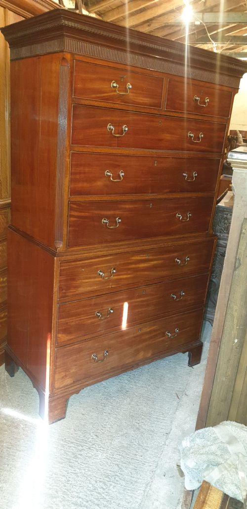 Late Georgian Mahogany Tallboy Chest.