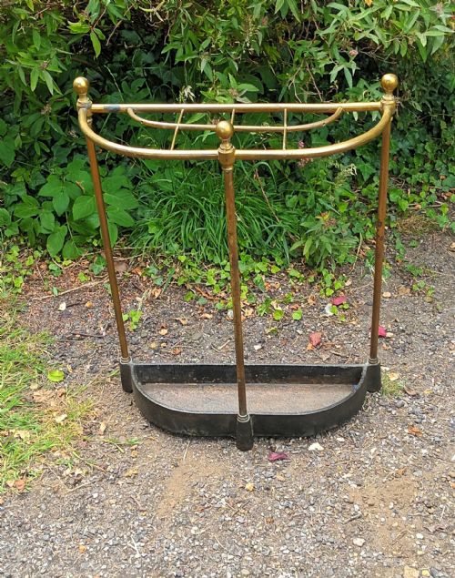 Victorian Brass and Iron Stick and Umbrella Stand.