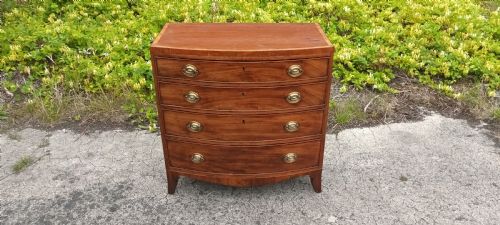 Regency Inlaid Bow Front Chest of 4l Drawers.
