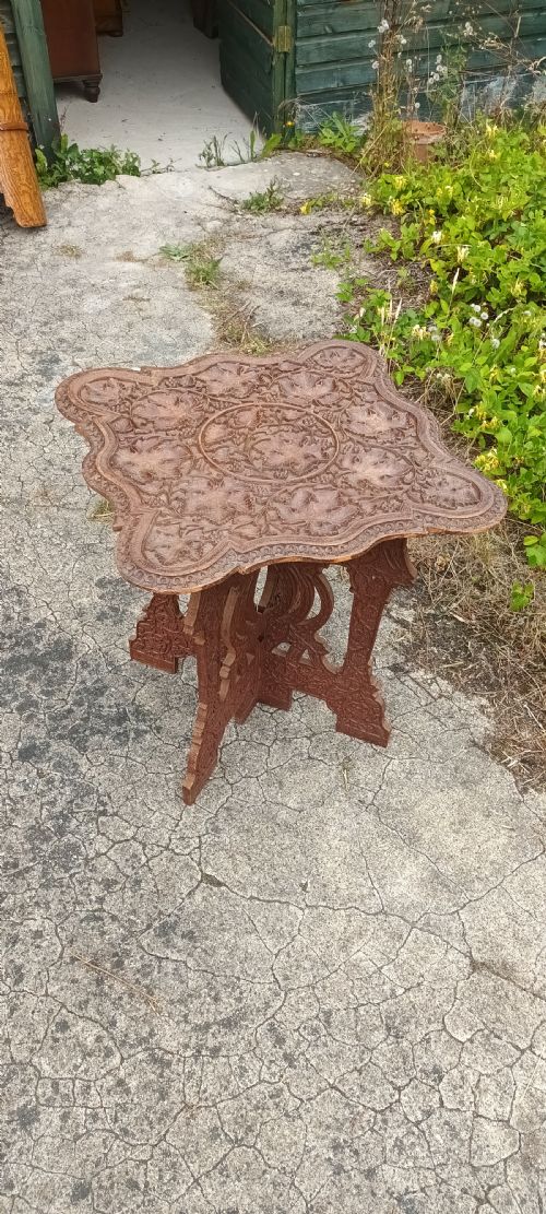 Anglo Indian Carved Occasional Table.