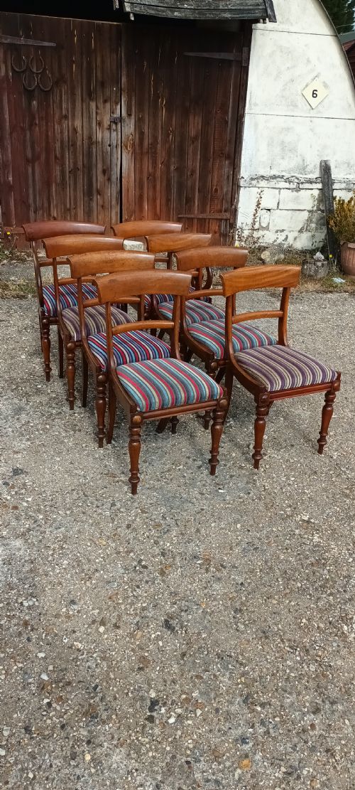 Set of 8 Early Victorian Dining Chairs.