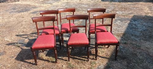 Set of 6 Early Victorian Mahogany Dining Chairs.