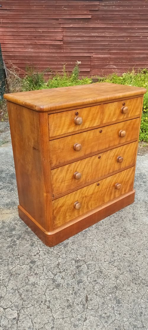 Mid Victorian Satinbirch Chest of Drawers.