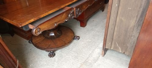 LARGE EARLY VICTORIAN ROSEWOOD 2 DRAWER SOFA TABLE - ADDITIONAL PHOTO 2