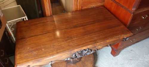 LARGE EARLY VICTORIAN ROSEWOOD 2 DRAWER SOFA TABLE - ADDITIONAL PHOTO 3