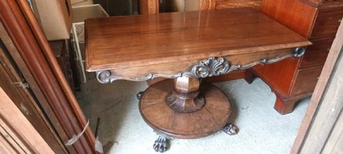 LARGE EARLY VICTORIAN ROSEWOOD 2 DRAWER SOFA TABLE - ADDITIONAL PHOTO 6