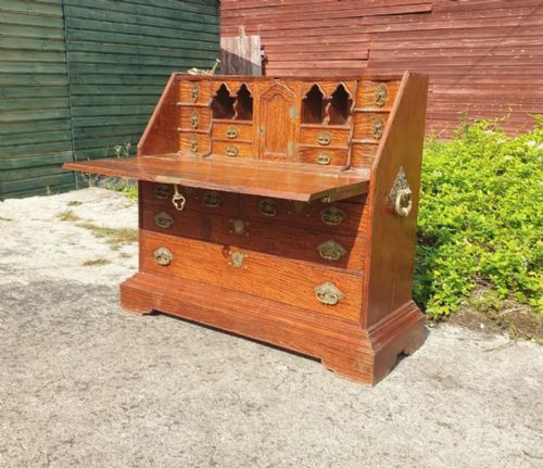 Large and Impressive Solid Satinwood Ceylonese Writing Bureau- Full Provenance.