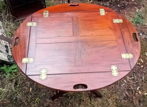 Early 19th Century Mahogany Butlers Tray on Stand.