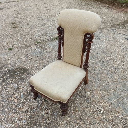 Carved Victorian Walnut Prie Dieu ,Of Large Size.
