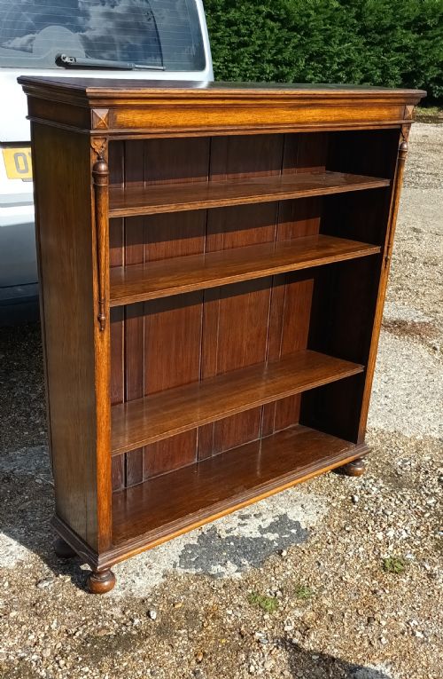 Good Practical Oak Open Front Bookcase.