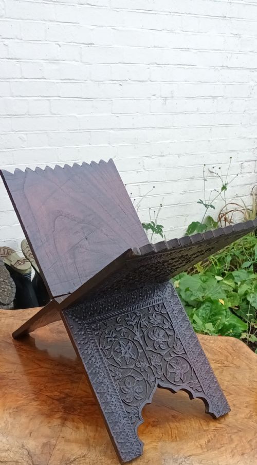 Nicely Carved Folding Eastern Koran Stand.