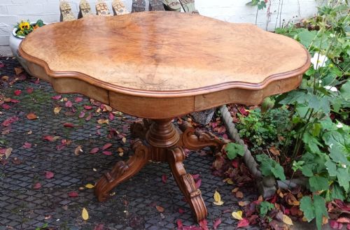 SHAPED TOP WALNUT 2 DRAWER CENTRE TABLE - ADDITIONAL PHOTO 1