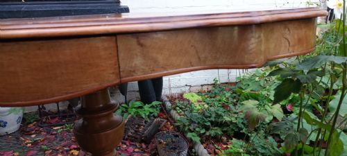 SHAPED TOP WALNUT 2 DRAWER CENTRE TABLE - ADDITIONAL PHOTO 5