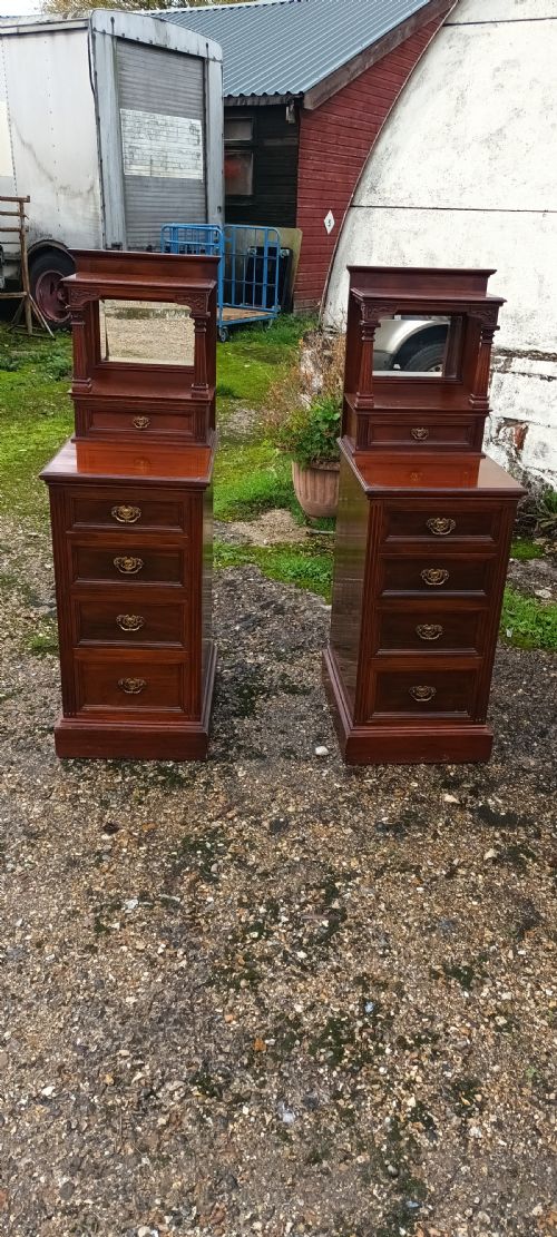 Pair of Large Late Victorian Bedside Chests.