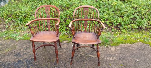 A Close Pair of Windsor Armchairs.