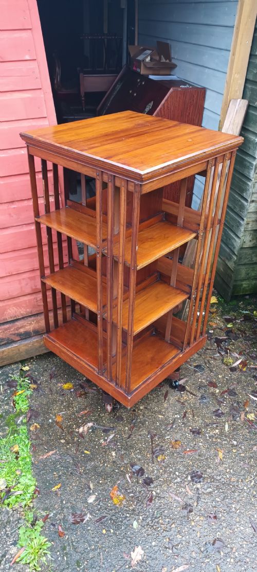 Late Victorian Walnut Revolving Bookcase