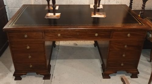 Large 19th Century Mahogany Partners Desk
