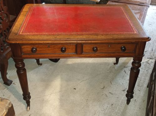 Mid Victorian Mahogany 2 Drawer Writing Table.