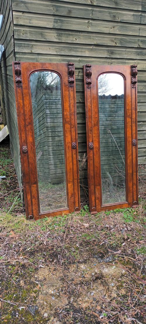 Pair of Victorian Walnut Hall Mirrors.