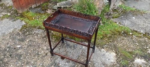Carved Indian  Table Tray on Stand