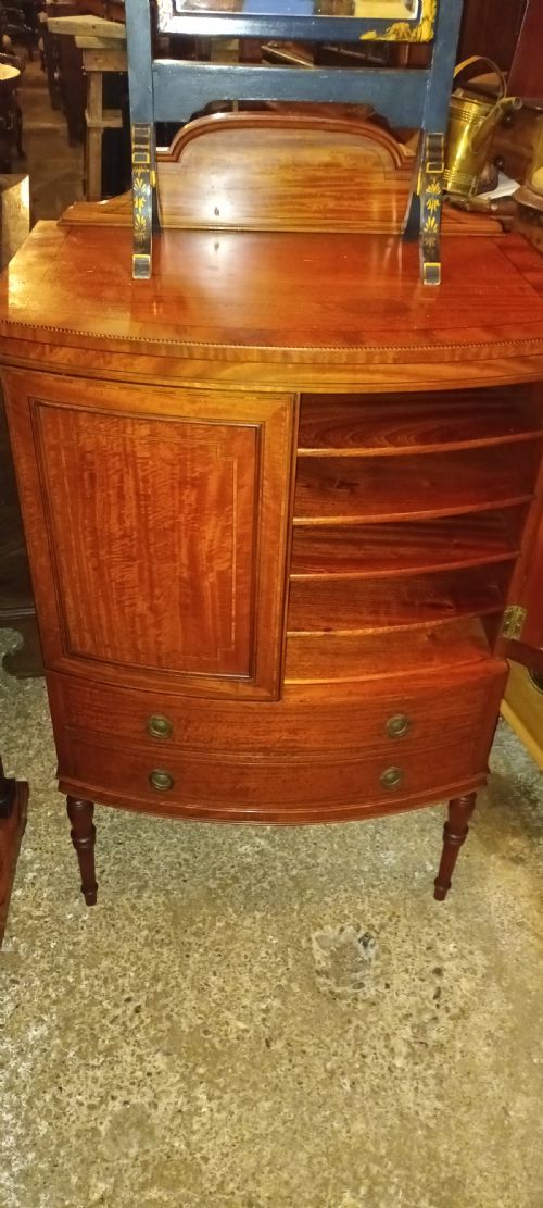EDWARDIAN INLAID SATINWOOD CABINET FITTED INTERIOR WITH MAKERS LABEL - ADDITIONAL PHOTO 7