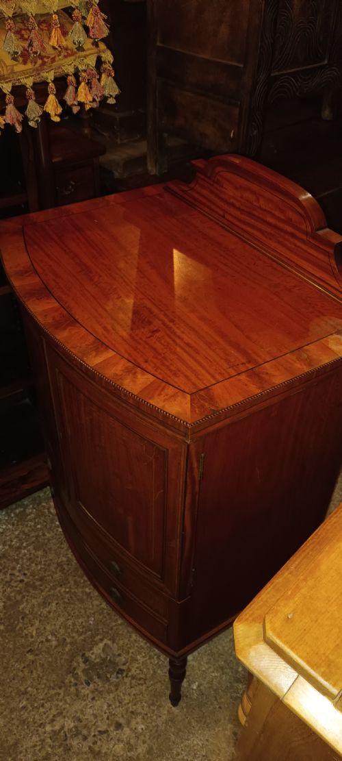 EDWARDIAN INLAID SATINWOOD CABINET FITTED INTERIOR WITH MAKERS LABEL - ADDITIONAL PHOTO 9