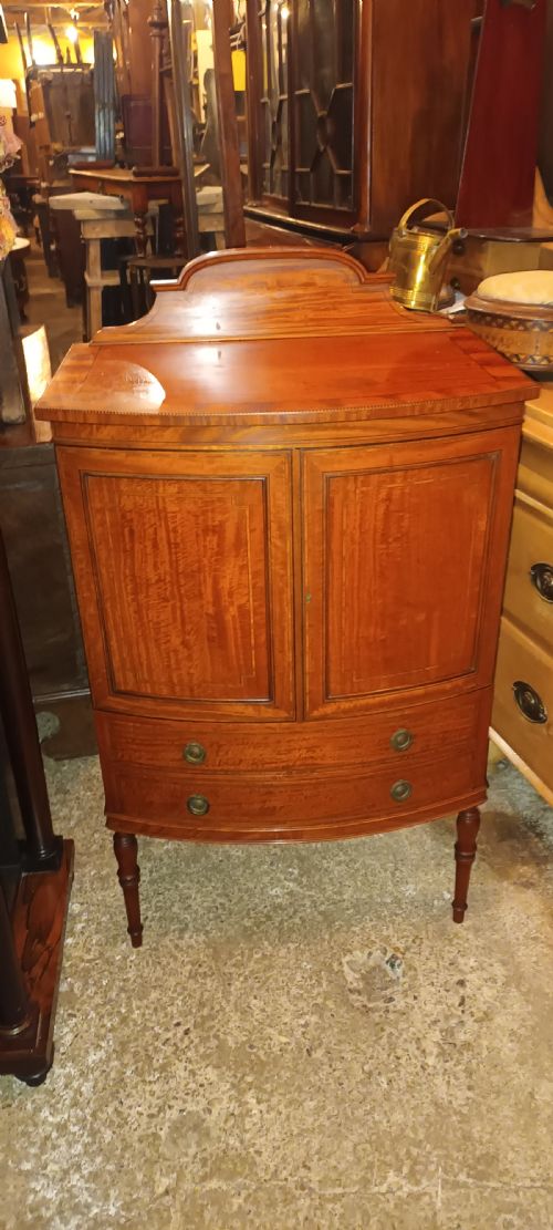 EDWARDIAN INLAID SATINWOOD CABINET FITTED INTERIOR WITH MAKERS LABEL - ADDITIONAL PHOTO 11