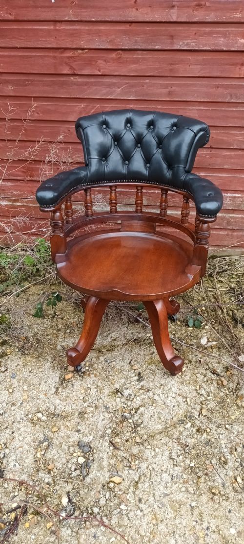 Victorian Mahogany Swivel Desk Armchair of Good Size.