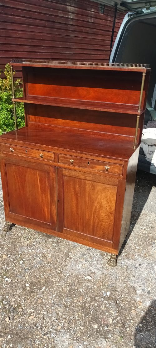 Regency Mahogany and Brass 2 Door Side Cabinet.