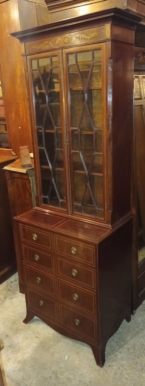Good Quality Edwardian Inlaid Mahogany Side Cabinet .