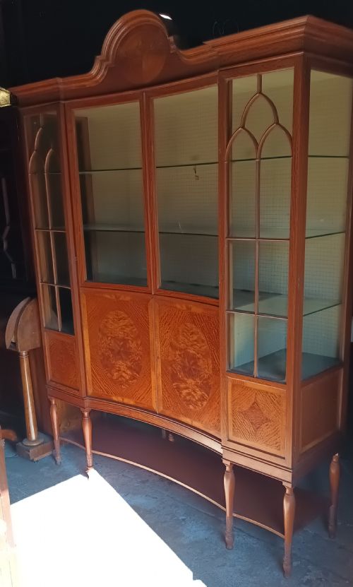 Edwardian Satinwood Display Cabinet by Maple&co.