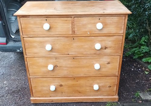 Victorian Pine Chest of 2s+3l Drawers.