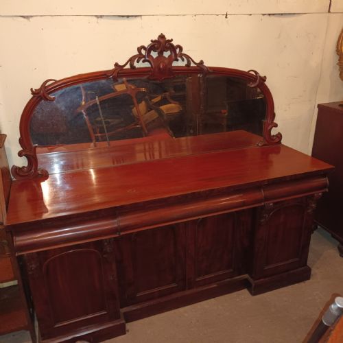 Mid Victorian Mahogany Mirror Backed Sideboard.