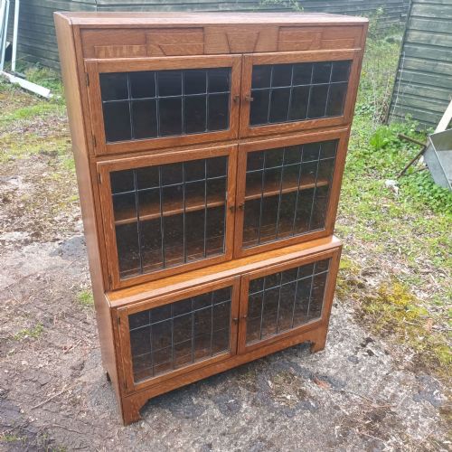 Oak Sectional Bookcase in the Manner of  Minty.